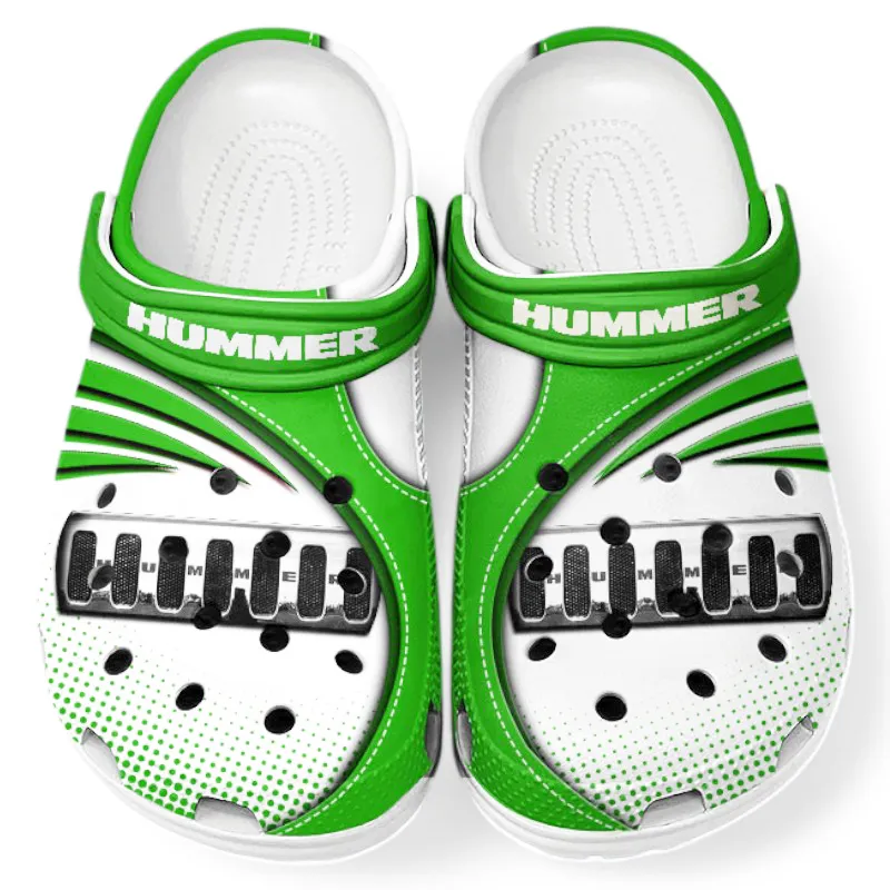 Personalized Rugged SUV Design Clog, Full Print Slip-On Footwear Gift for Car Lovers CAR181 - Green