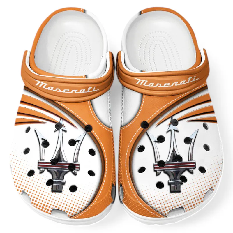 Personalized Sports Car Design Clog, Full Print Slip-On Footwear Gift for Car Lovers CAR181 - Orange