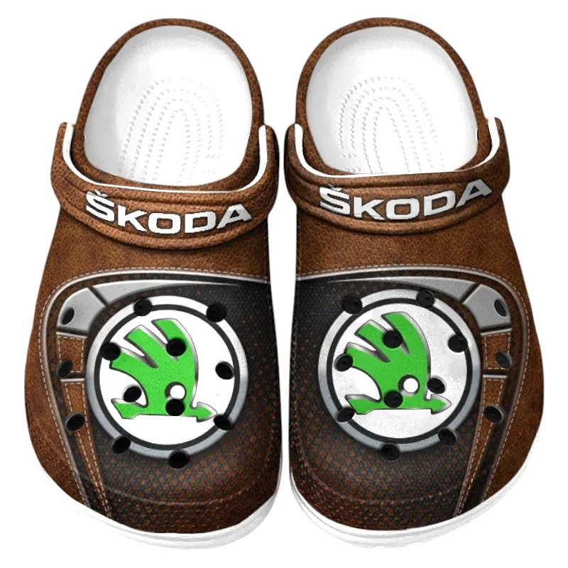 Personalized Street Racer Vehicle Design Clog, Full Print Slip-On Footwear Gift for Car Lovers CAR177 - Brown