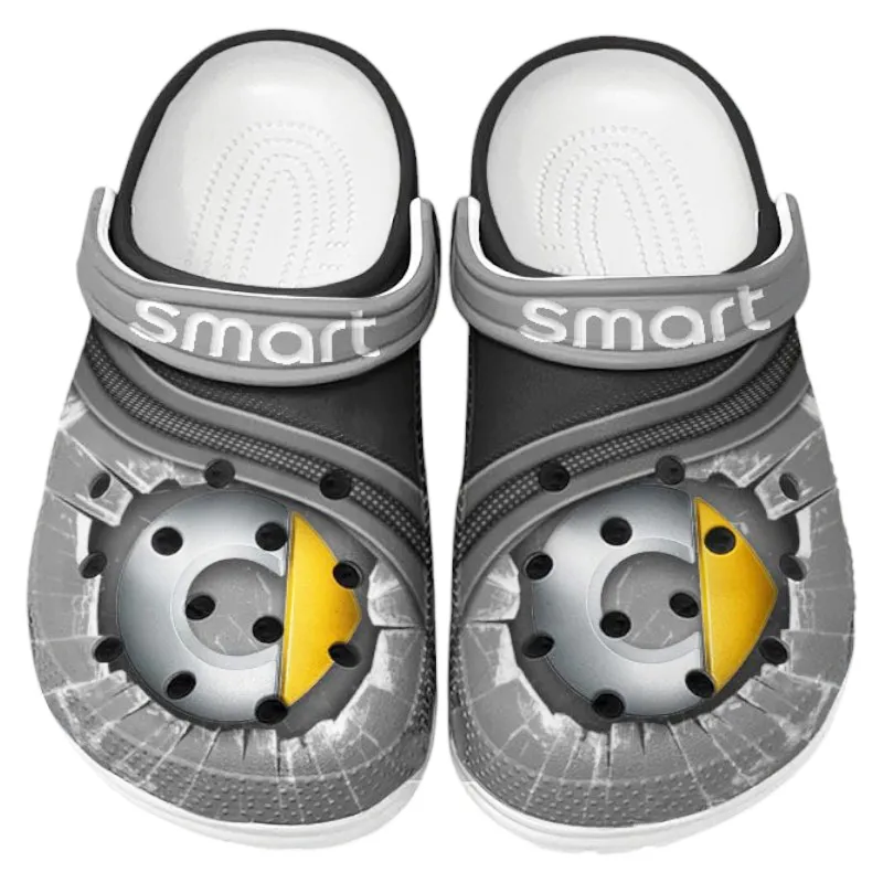Personalized Subcompact Automobile Design Clog, Full Print Slip-On Footwear Gift for Car Lovers CAR188 - Gray