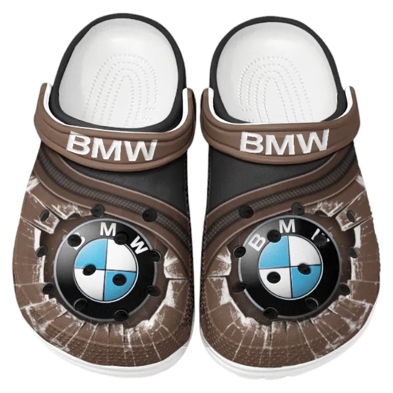 Personalized Touring Bike Design Clog, Full Print Slip-On Footwear Gift for Car Lovers CAR188 - Brown