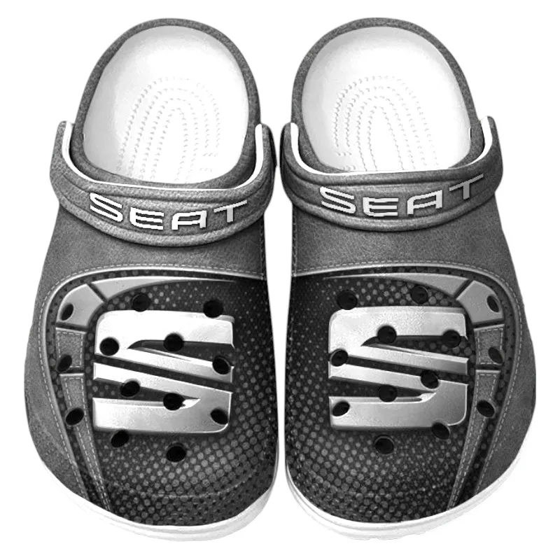 Personalized Urban Hatchback Design Clog, Full Print Slip-On Footwear Gift for Car Lovers CAR177 - Gray