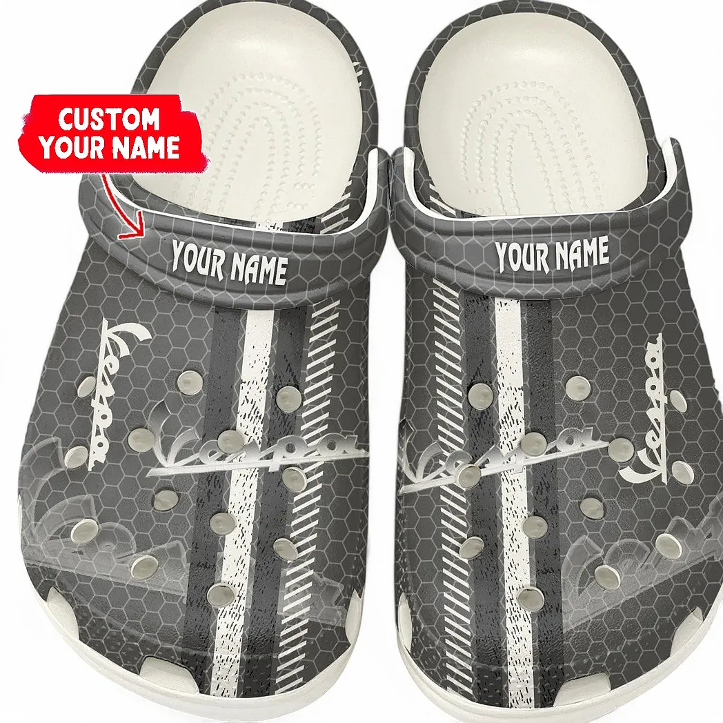 Personalized Urban Scooter Design Clog, Full Print Slip-On Footwear Gift for Car Lovers CAR820 - White