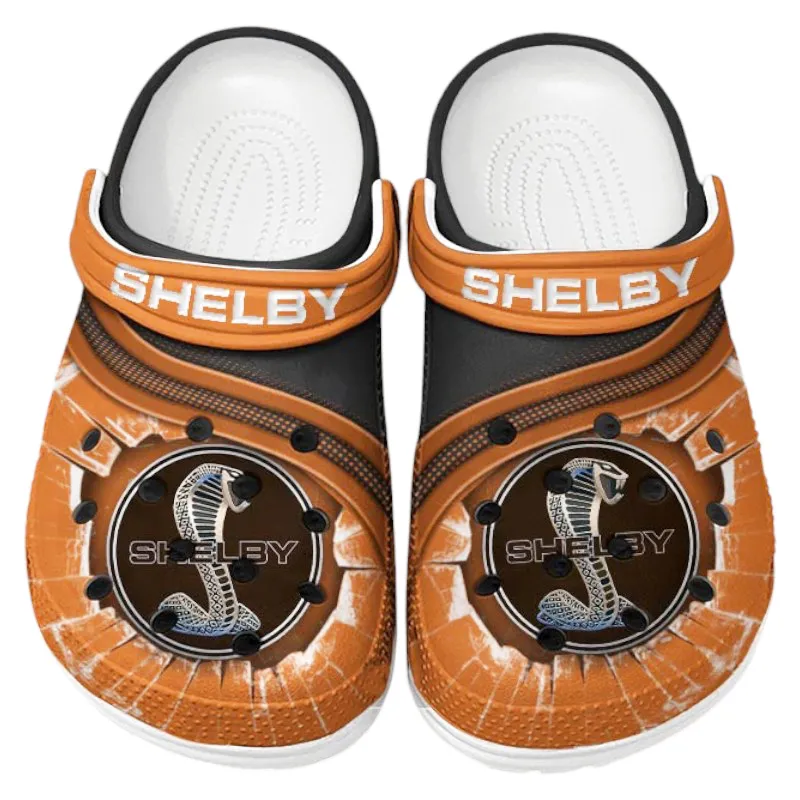 Personalized V8 Power Car Design Clog, Full Print Slip-On Footwear Gift for Car Lovers CAR188 - Orange