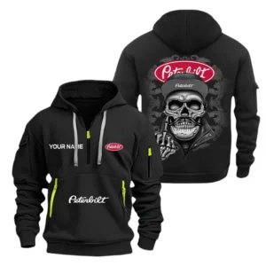 Hoodie Half Zipper Exclusive Logo Gift For Freight Hauler Enthusiasts CAR166 - Black
