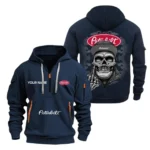 Hoodie Half Zipper Exclusive Logo Gift For Road-Ready Truck Enthusiasts CAR166 - Navy
