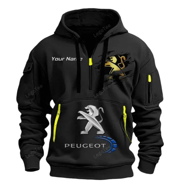 Hoodie Half Zipper Exclusive Logo Gift For Mid-Size Car Enthusiasts CAR113 - Black