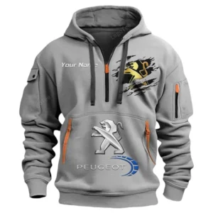 Hoodie Half Zipper Exclusive Logo Gift For Practical Hatchback Enthusiasts CAR113 - Gray