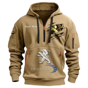 Hoodie Half Zipper Exclusive Logo Gift For European Ride Enthusiasts CAR113 - Khaki