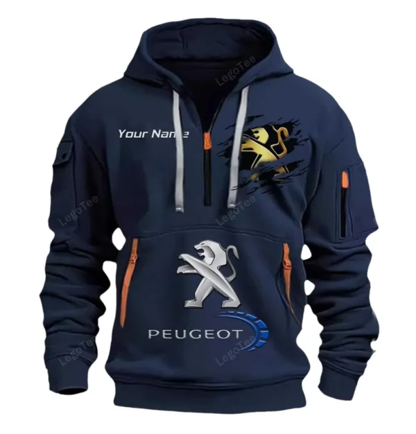 Hoodie Half Zipper Exclusive Logo Gift For Small SUV Enthusiasts CAR113 - Navy