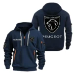 Hoodie Half Zipper Exclusive Logo Gift For Practical Hatchback Enthusiasts CAR200 - Navy