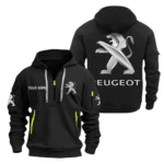 Mid-Size Car Hoodie Half Zipper, All Over Print Hoodie Gift For Mid-Size Car Enthusiasts CAR200 - Black