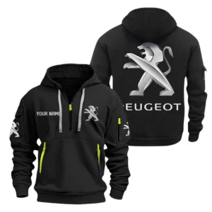 Mid-Size Car Hoodie Half Zipper, All Over Print Hoodie Gift For Mid-Size Car Enthusiasts CAR200 - Black