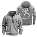 Small SUV Hoodie Half Zipper, All Over Print Hoodie Gift For Small SUV Enthusiasts CAR200 - Gray