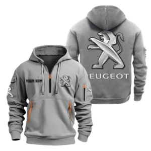 Small SUV Hoodie Half Zipper, All Over Print Hoodie Gift For Small SUV Enthusiasts CAR200 - Gray