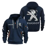 Hoodie Half Zipper Exclusive Logo Gift For French Auto Enthusiasts CAR200 - Navy