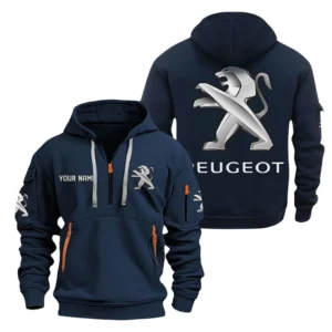 Hoodie Half Zipper Exclusive Logo Gift For French Auto Enthusiasts CAR200 - Navy