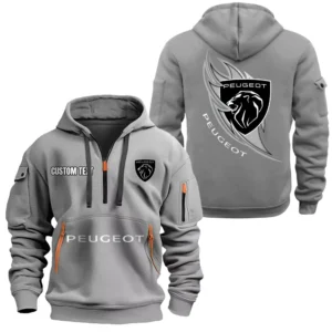 Hoodie Half Zipper Exclusive Logo Gift For City Car Enthusiasts CAR170 - Gray