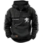 Commuter Vehicle Tactical Quarter Zip Hoodie, Exclusive Logo Hoodie For Car Enthusiasts CAR164 - Black