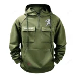 Family Auto Tactical Quarter Zip Hoodie, Exclusive Logo Hoodie For Car Enthusiasts CAR109 - Army Green