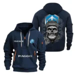 Exclusive Logo Hoodie Half Zipper For Chic Scooter Enthusiasts, Gift For Chic Scooter Fans CAR166 - Navy