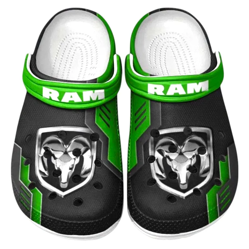 Pickup Truck Brand Culture Clog, Stylish All Over Print Lightweight Shoes for Auto Fans and Streetwear Style CAR185 - Green