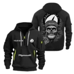 Hoodie Half Zipper Exclusive Logo Gift For Classic Sedan Enthusiasts CAR166 - Black