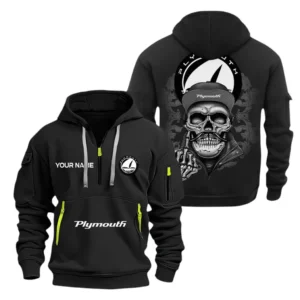 Hoodie Half Zipper Exclusive Logo Gift For Classic Sedan Enthusiasts CAR166 - Black