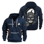 Hoodie Half Zipper Exclusive Logo Gift For Retro Ride Enthusiasts CAR166 - Navy
