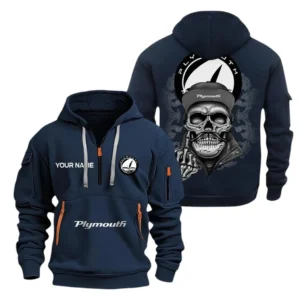 Hoodie Half Zipper Exclusive Logo Gift For Retro Ride Enthusiasts CAR166 - Navy