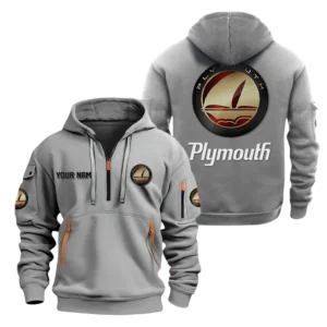 Vintage Car Hoodie Half Zipper, All Over Print Hoodie Gift For Vintage Car Enthusiasts CAR200 - Gray