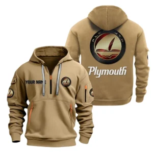 Timeless Automobile Hoodie Half Zipper, All Over Print Hoodie Gift For Timeless Automobile Enthusiasts CAR200 - Khaki