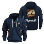 Nostalgic Car Hoodie Half Zipper, All Over Print Hoodie Gift For Nostalgic Car Enthusiasts CAR200 - Navy