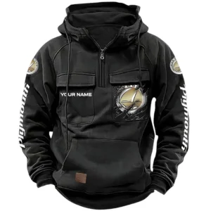 Retro Ride Tactical Quarter Zip Hoodie, Exclusive Logo Hoodie For Car Enthusiasts CAR164 - Black