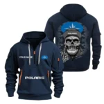 Exclusive Logo Hoodie Half Zipper For Vintage Two-Wheeler Enthusiasts, Gift For Vintage Two-Wheeler Fans CAR166 - Navy