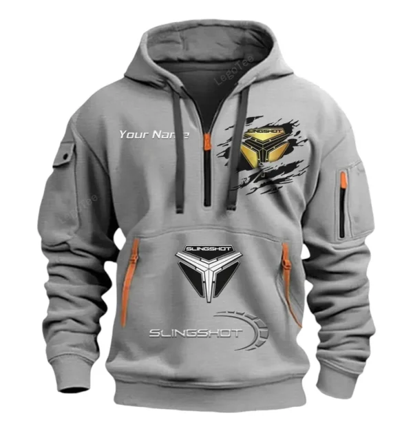 Hoodie Half Zipper Exclusive Logo Gift For Exotic Road Machine Enthusiasts CAR113 - Gray