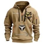 Hoodie Half Zipper Exclusive Logo Gift For Fun-to-Drive Ride Enthusiasts CAR113 - Khaki