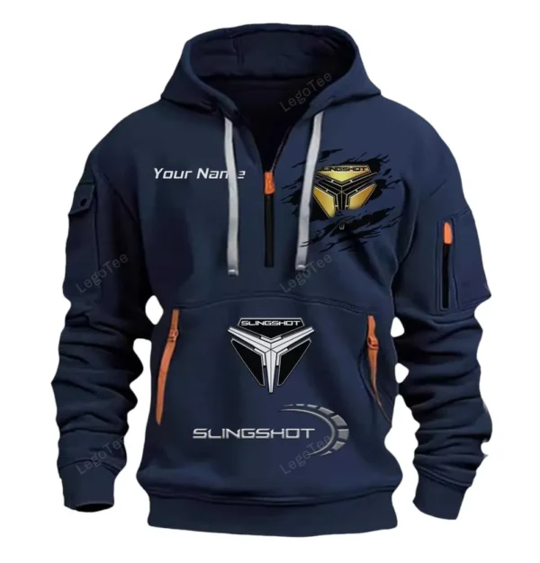 Hoodie Half Zipper Exclusive Logo Gift For Open-Cockpit Vehicle Enthusiasts CAR113 - Navy