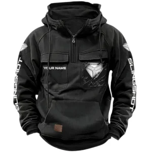 Open-Cockpit Vehicle Tactical Quarter Zip Hoodie, Exclusive Logo Hoodie For Car Enthusiasts CAR164 - Black