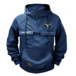 Three-Wheel Roadster Tactical Quarter Zip Hoodie, Exclusive Logo Hoodie For Car Enthusiasts CAR109 - Dark Blue