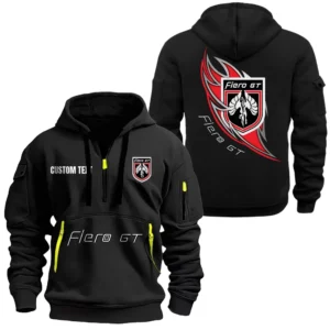 Hoodie Half Zipper Exclusive Logo Gift For Vintage Ride Enthusiasts CAR170 - Black