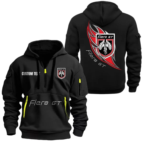 Hoodie Half Zipper Exclusive Logo Gift For Vintage Ride Enthusiasts CAR170 - Black