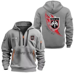 Hoodie Half Zipper Exclusive Logo Gift For Performance Sedan Enthusiasts CAR170 - Gray