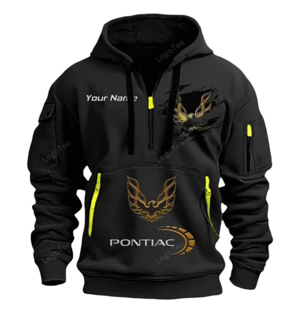 Hoodie Half Zipper Exclusive Logo Gift For Iconic Road Car Enthusiasts CAR113 - Black