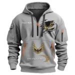Hoodie Half Zipper Exclusive Logo Gift For Classic American Car Enthusiasts CAR113 - Gray
