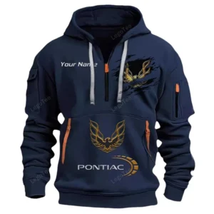 Hoodie Half Zipper Exclusive Logo Gift For Retro Coupe Enthusiasts CAR113 - Navy