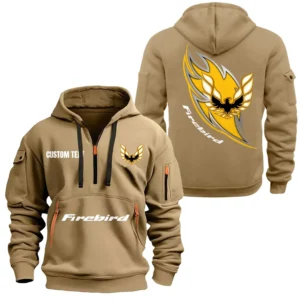 Hoodie Half Zipper Exclusive Logo Gift For Muscle Car Enthusiasts CAR170 - Khaki