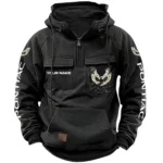 High-Speed Coupe Tactical Quarter Zip Hoodie, Exclusive Logo Hoodie For Car Enthusiasts CAR164 - Black