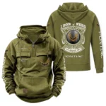 Performance Two-Door Tactical Quarter Zip Hoodie, Exclusive Logo Hoodie For Car Enthusiasts CAR106 - Army Green