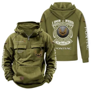 Performance Two-Door Tactical Quarter Zip Hoodie, Exclusive Logo Hoodie For Car Enthusiasts CAR106 - Army Green